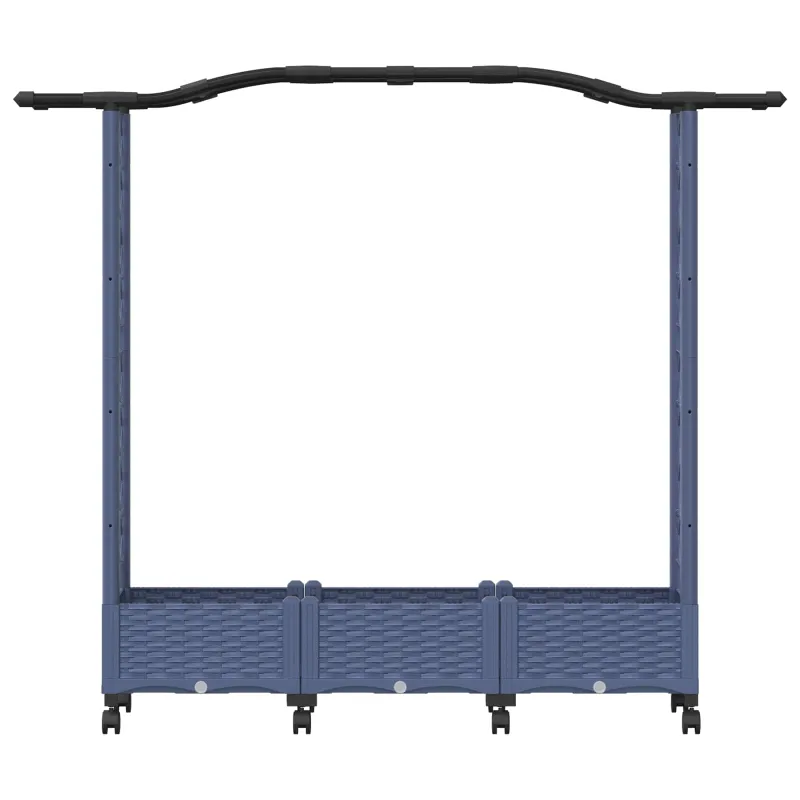 Pakeltas lovas su trelėmis ir stogu Pilka 169 x 40 x 129 cm PP