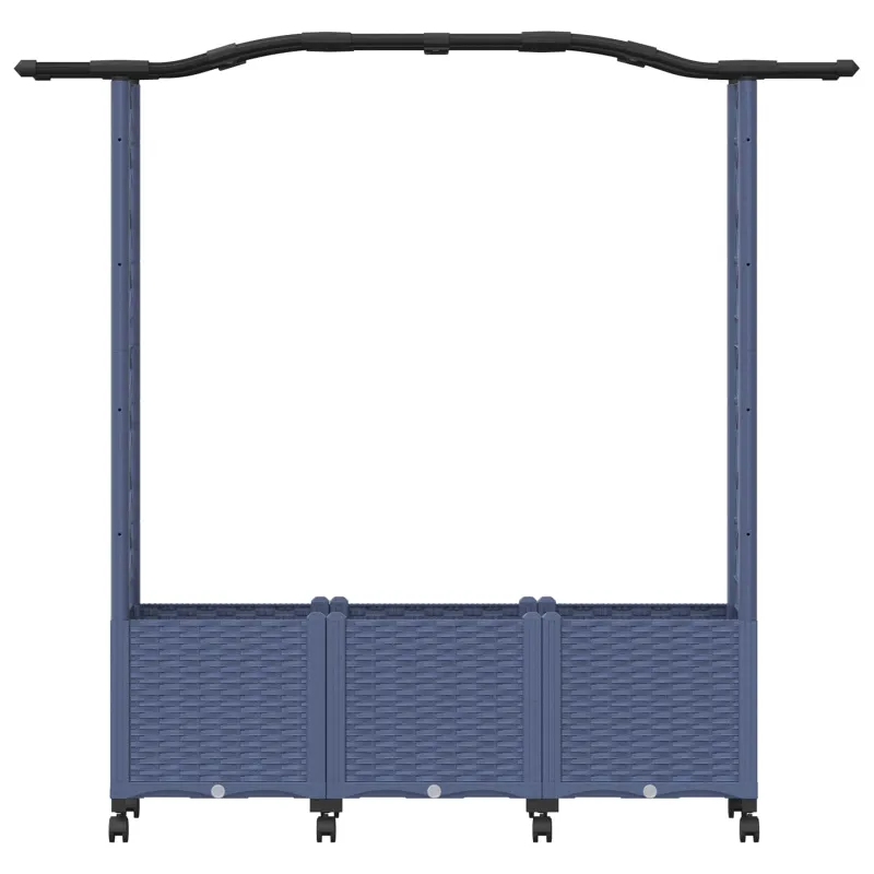 Pakeltas lovas su trelėmis ir stogu Pilka 164 x 40 x 144 cm PP