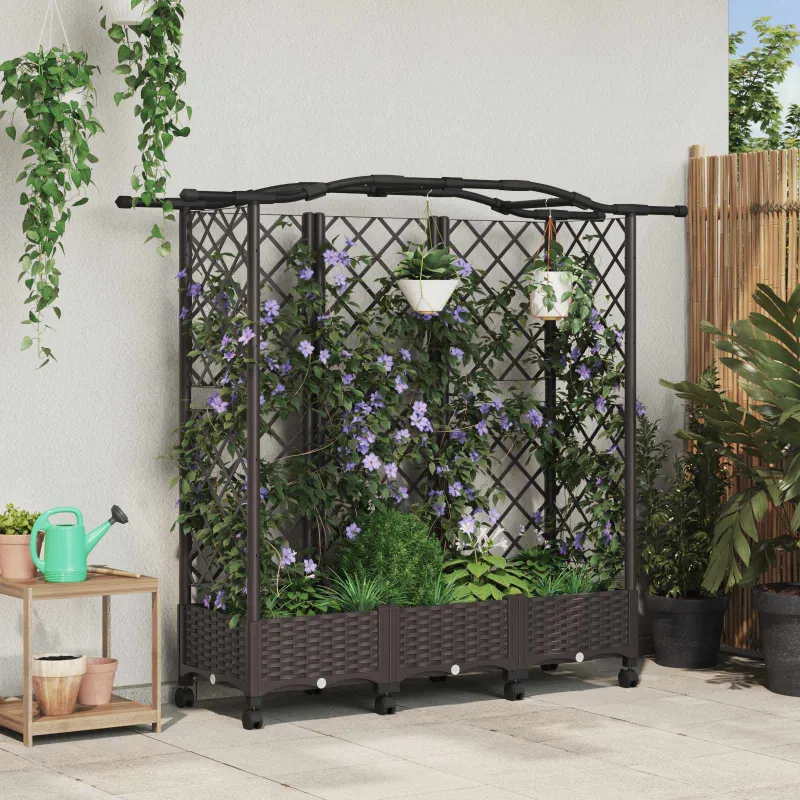 Pakeltas lovas su trelėmis ir stogu Ruda 163 x 40 x 129 cm PP