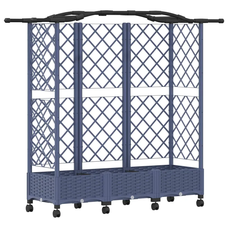 Pakeltas lovas su trelėmis ir stogu Pilka 163 x 40 x 129 cm PP