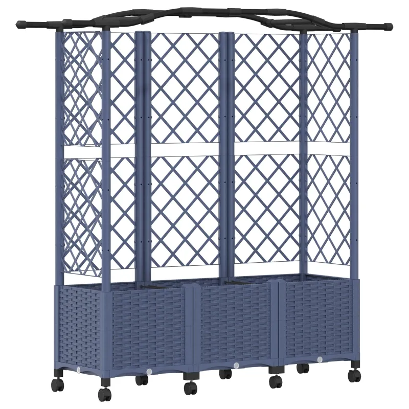 Pakeltas lovas su trelėmis ir stogu Pilka 163 x 40 x 144 cm PP