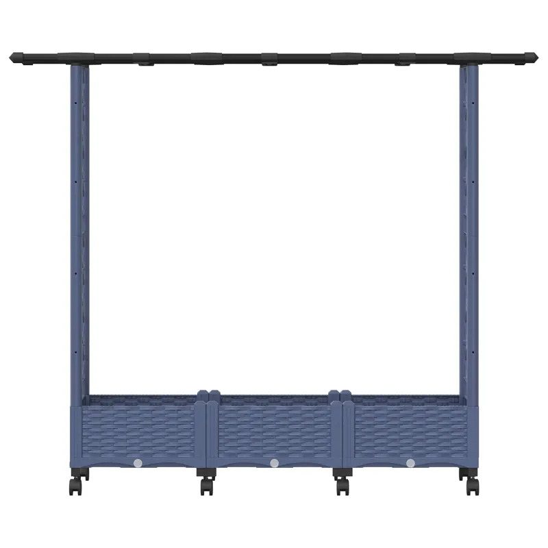 Pakeltas lovas su trelėmis ir stogu Pilka 164 x 40 x 127 cm PP