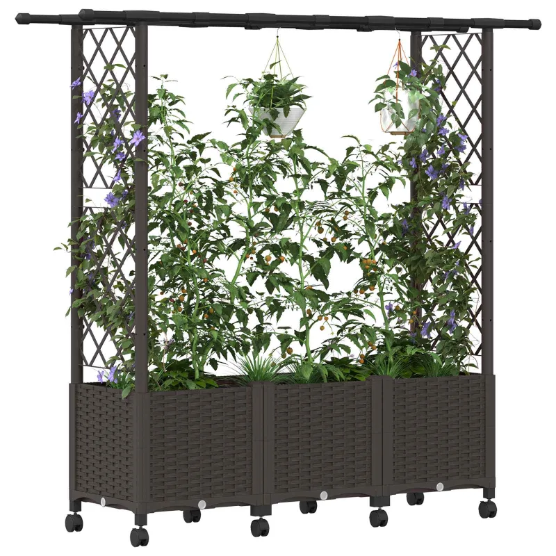 Pakeltas lovas su trelėmis ir stogu Ruda 162,5 x 40 x 142 cm PP