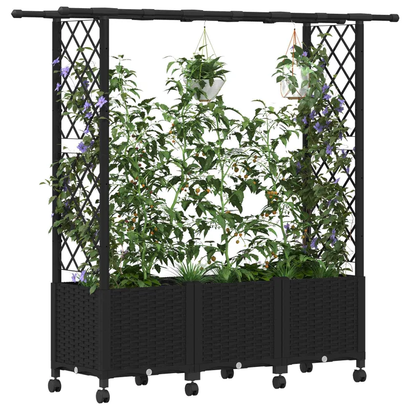 Pakeltas lovas su trelėmis ir stogu Juoda 162,5 x 40 x 142 cm