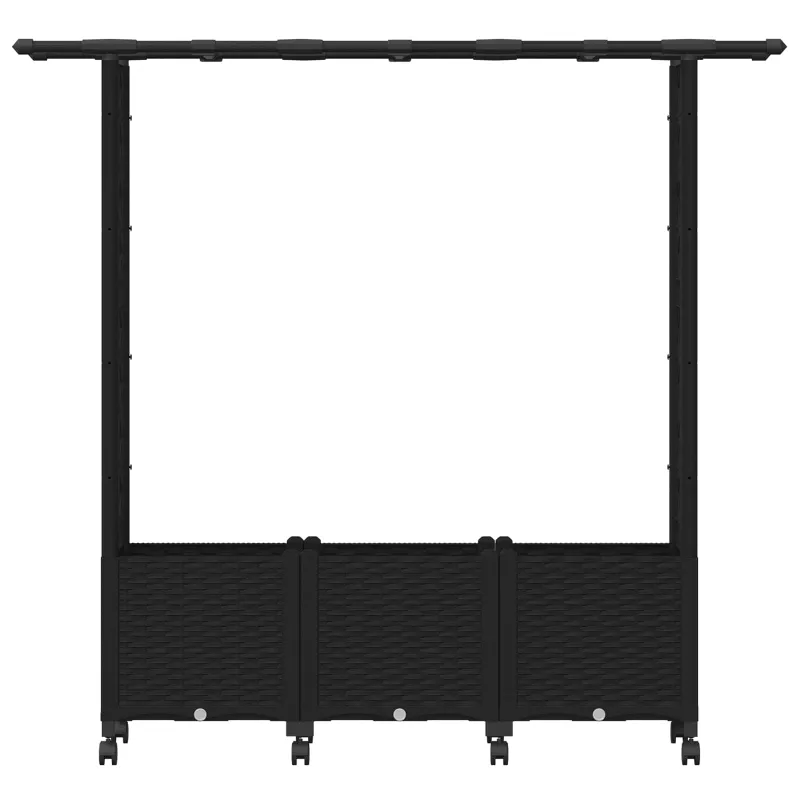 Pakeltas lovas su trelėmis ir stogu Juoda 162,5 x 40 x 142 cm