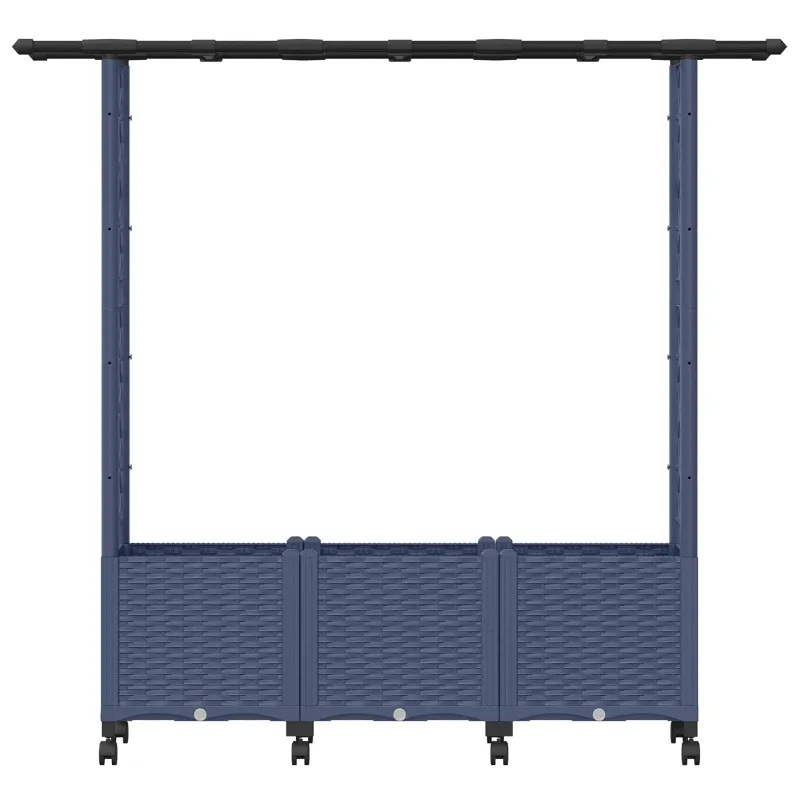 Pakeltas lovas su trelėmis ir stogu Pilka 162,5 x 40 x 142 cm