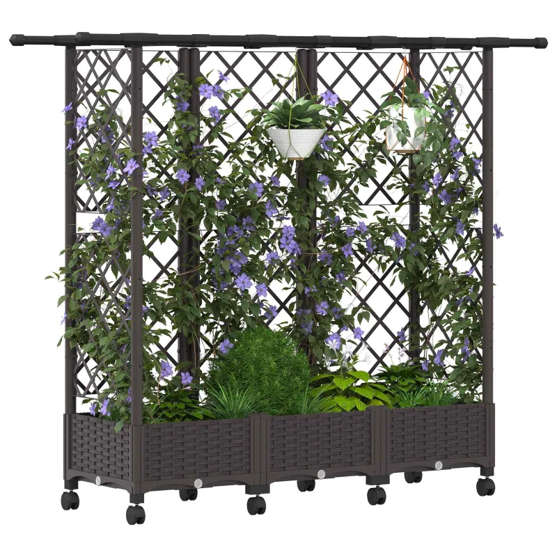 Pakeltas lovas su trelėmis ir stogu Ruda 164 x 40 x 127 cm PP