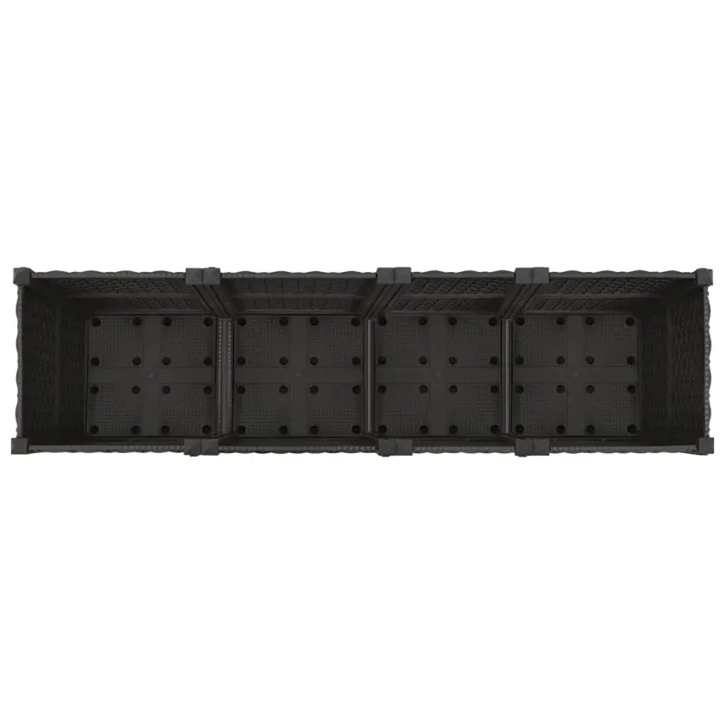 Sodo puodynė su ratukais Juoda 160 x 40 x 44 cm PP