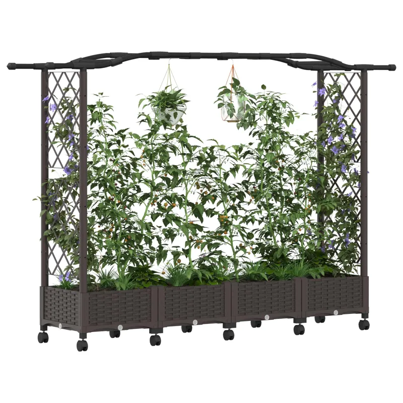Pakeltas lovas su trelėmis ir stogu Ruda 207 x 40 x 129 cm PP