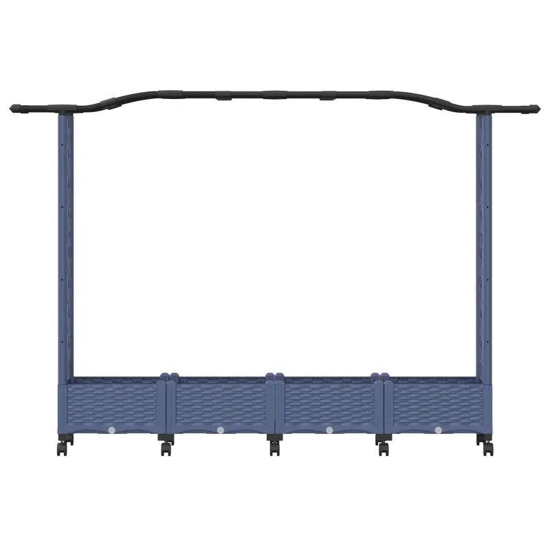 Pakeltas lovas su trelėmis ir stogu Pilka 207 x 40 x 129 cm PP