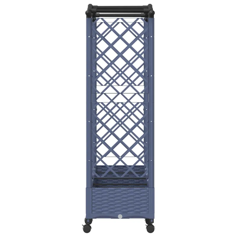 Pakeltas lovas su trelėmis ir stogu Pilka 207 x 40 x 129 cm PP