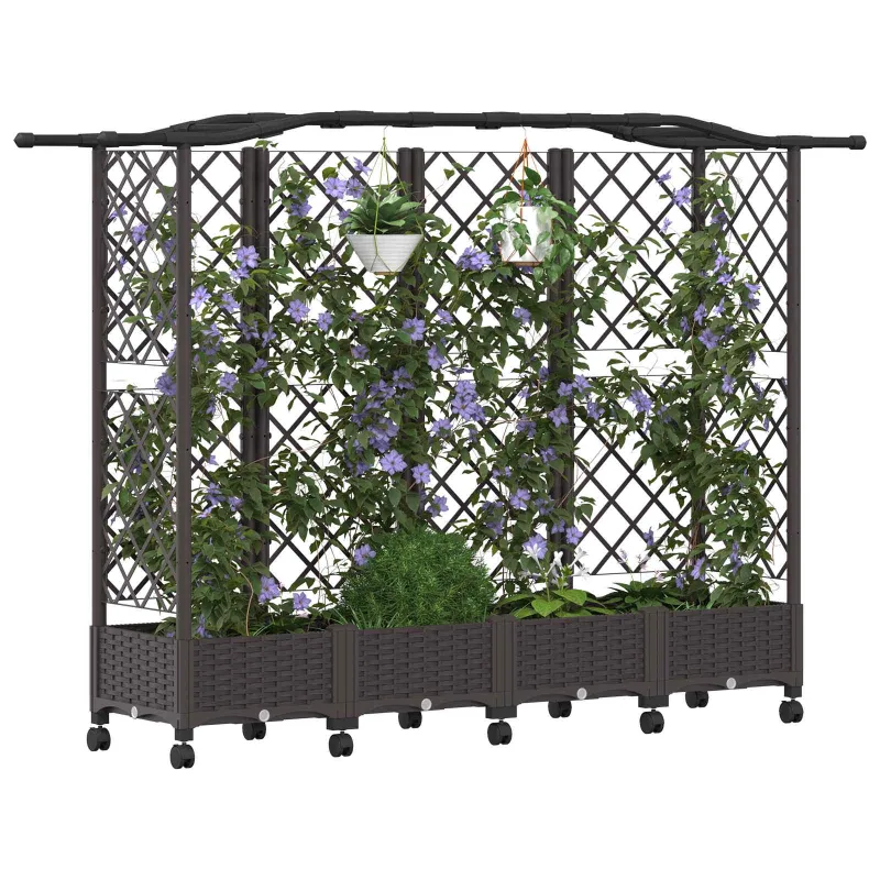 Pakeltas lovas su trelėmis ir stogu Ruda 203,5 x 40 x 129 cm PP