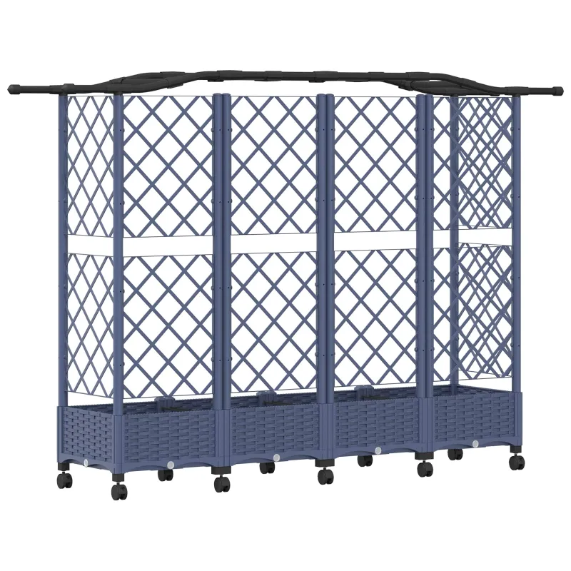 Pakeltas lovas su trelėmis ir stogu Pilka 203,5 x 40 x 129 cm