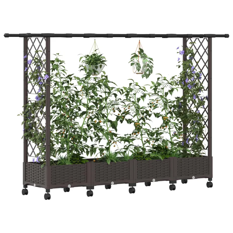 Pakeltas lovas su trelėmis ir stogu Ruda 203 x 40 x 127 cm PP