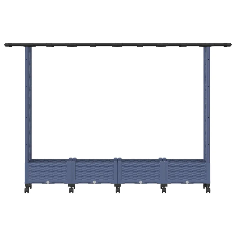 Pakeltas lovas su trelėmis ir stogu Pilka 203 x 40 x 127 cm PP