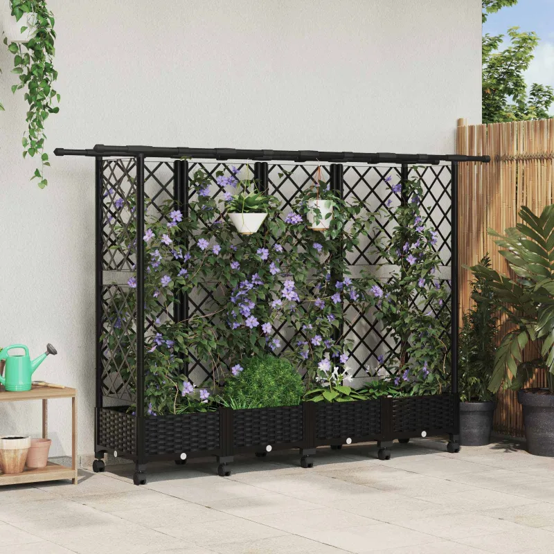 Pakeltas lovas su trelėmis ir stogu Juoda 202,5 x 40 x 127 cm