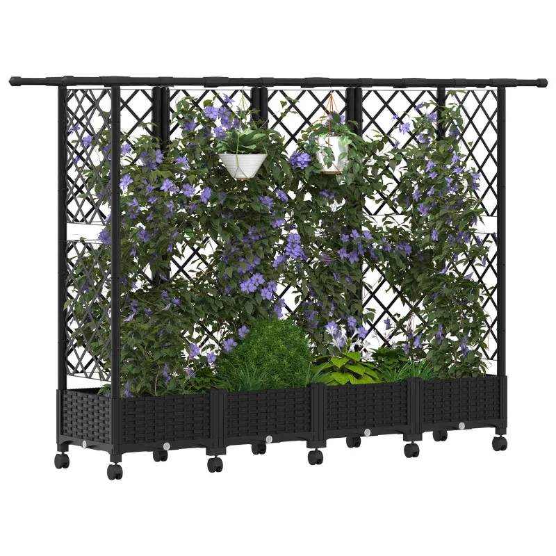 Pakeltas lovas su trelėmis ir stogu Juoda 202,5 x 40 x 127 cm