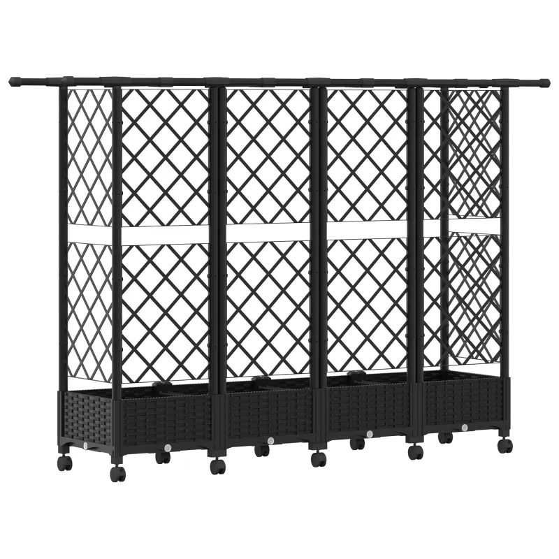 Pakeltas lovas su trelėmis ir stogu Juoda 202,5 x 40 x 127 cm