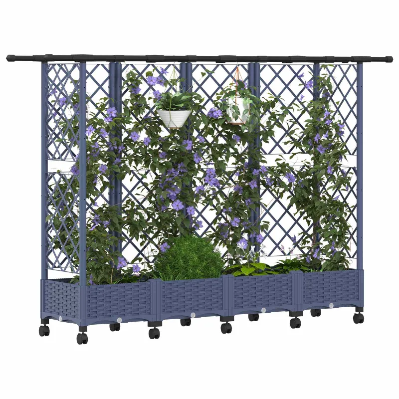 Pakeltas lovas su trelėmis ir stogu Pilka 202,5 x 40 x 127 cm