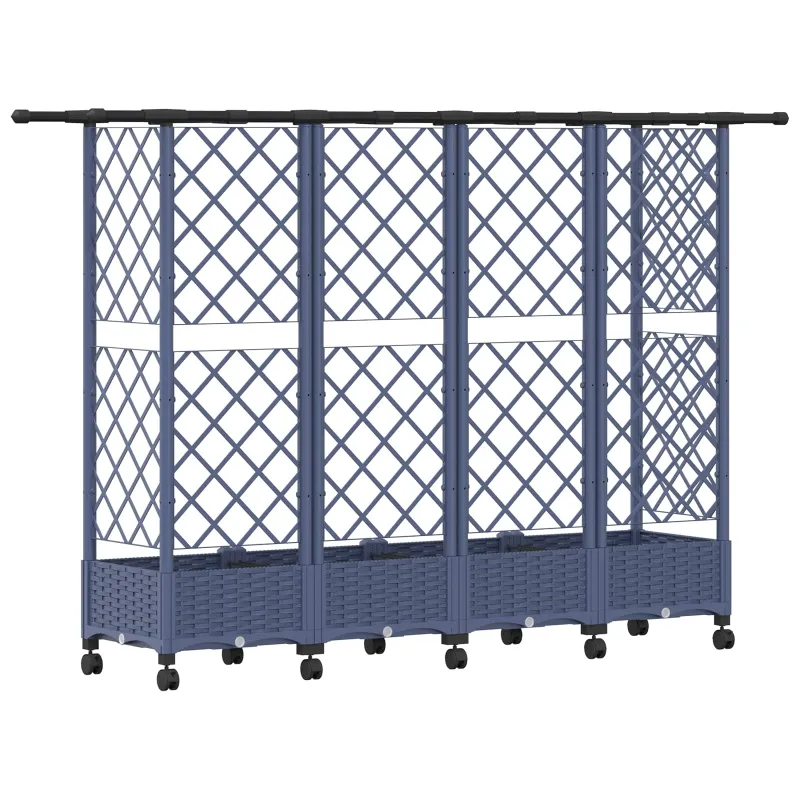 Pakeltas lovas su trelėmis ir stogu Pilka 202,5 x 40 x 127 cm