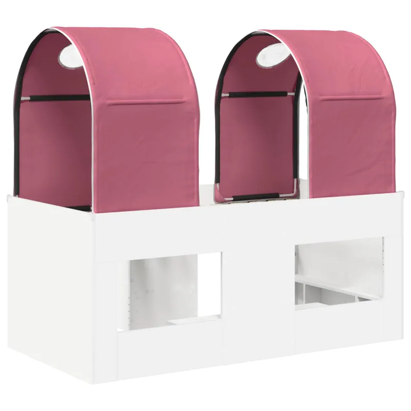 Lova su Tuneliu 4 pcs Balta ir rožinė Apdirbta mediena