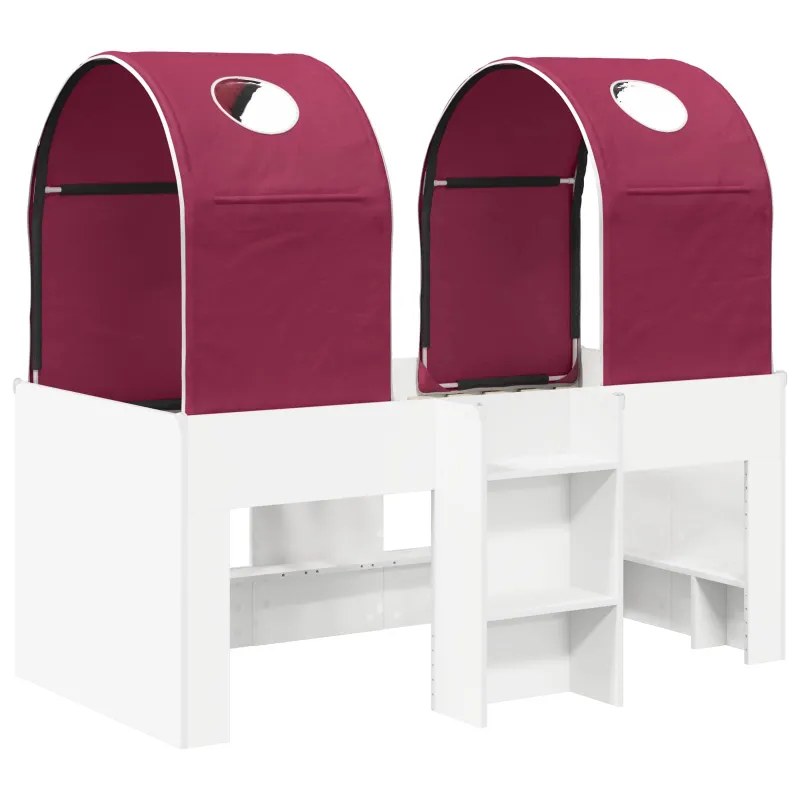 Lova su Tuneliu 4 pcs Balta ir raudona Apdirbta mediena