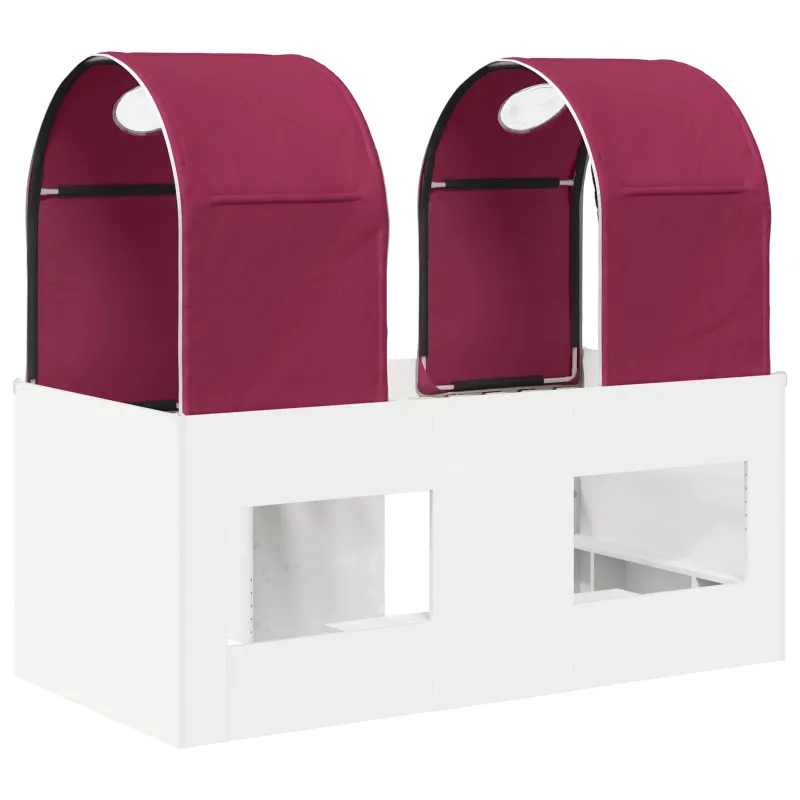 Lova su Tuneliu 4 pcs Balta ir raudona Apdirbta mediena