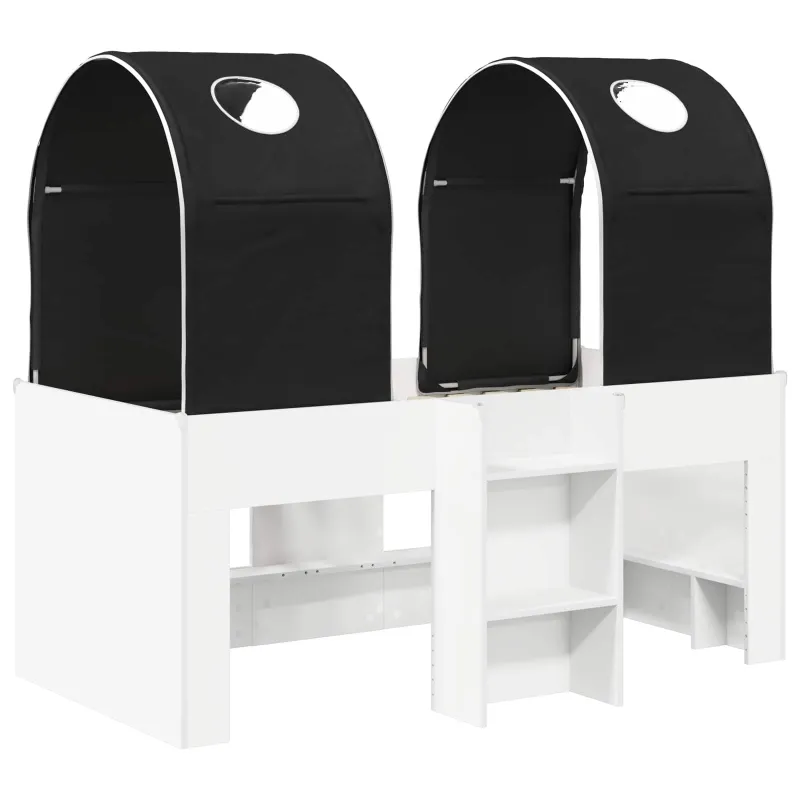 Lova su Tuneliu 4 pcs Balta ir juoda Apdirbta mediena