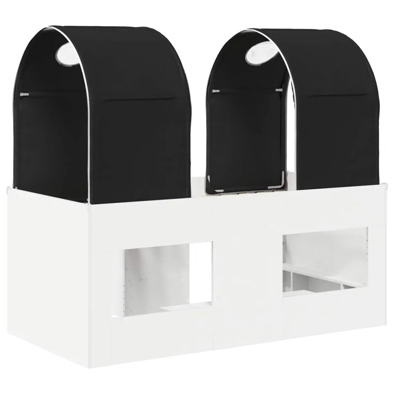 Lova su Tuneliu 4 pcs Balta ir juoda Apdirbta mediena