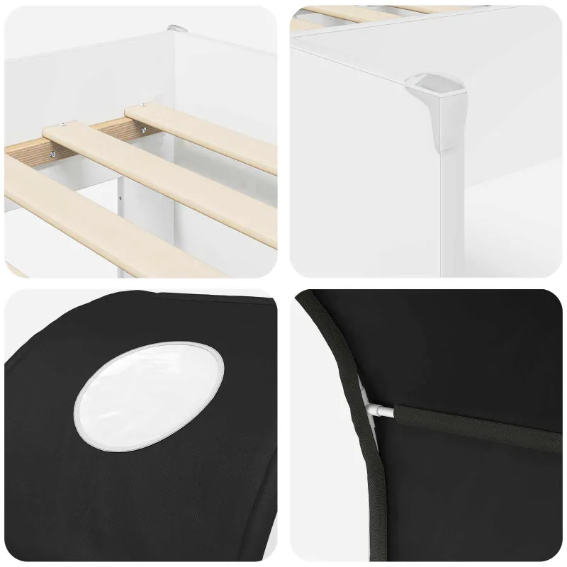 Lova su Tuneliu 4 pcs Balta ir juoda Apdirbta mediena