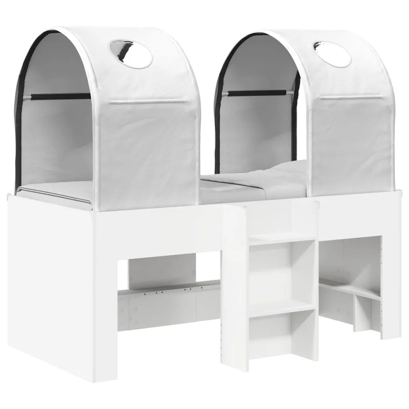 Lova su Tuneliu 4 pcs Balta Apdirbta mediena