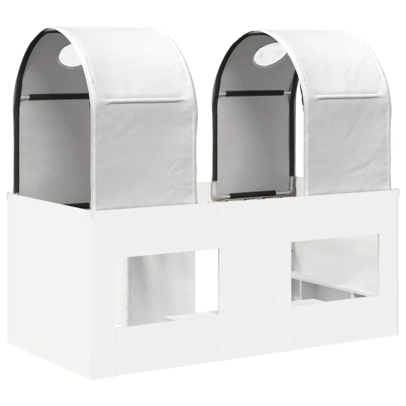 Lova su Tuneliu 4 pcs Balta Apdirbta mediena
