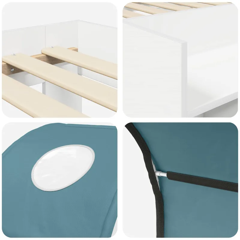 Lovos su Tuneliu 4 pcs Balta ir šviesiai mėlyna