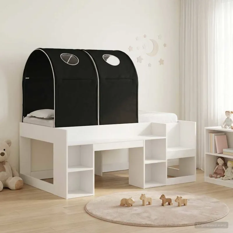 Lovos su Tuneliu 4 pcs Balta ir juoda Apdirbta mediena
