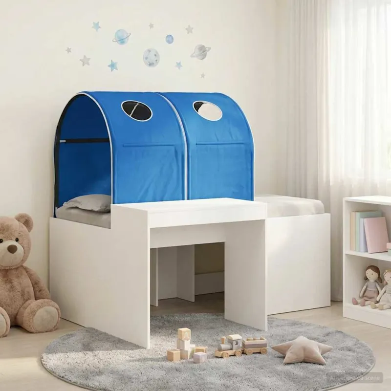 Lovos su Tuneliu 4 pcs Artisian ąžuolas ir mėlyna