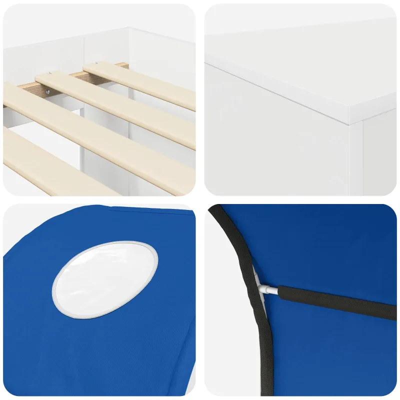 Lovos su Tuneliu 4 pcs Artisian ąžuolas ir mėlyna