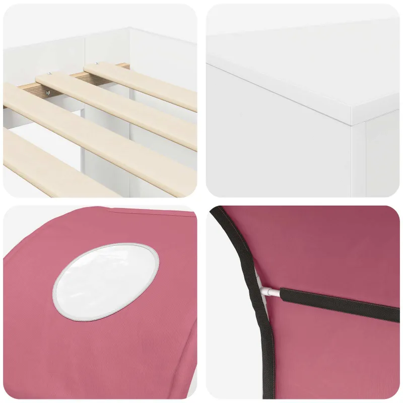 Lovos su Tuneliu 4 pcs Artisian ąžuolas ir rožinė