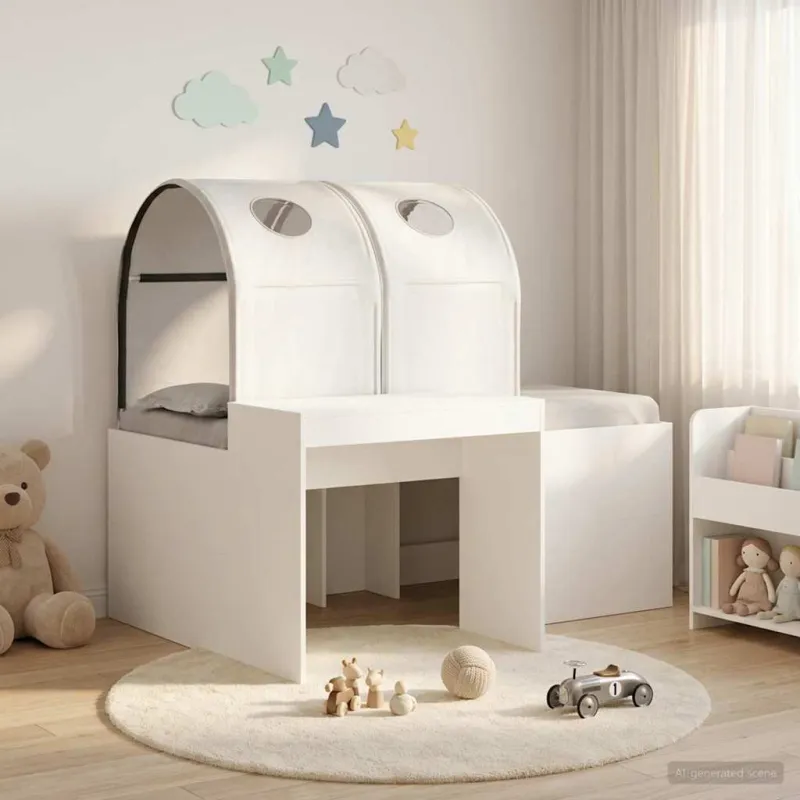 Lovos su Tuneliu 4 pcs Artisian ąžuolas ir balta
