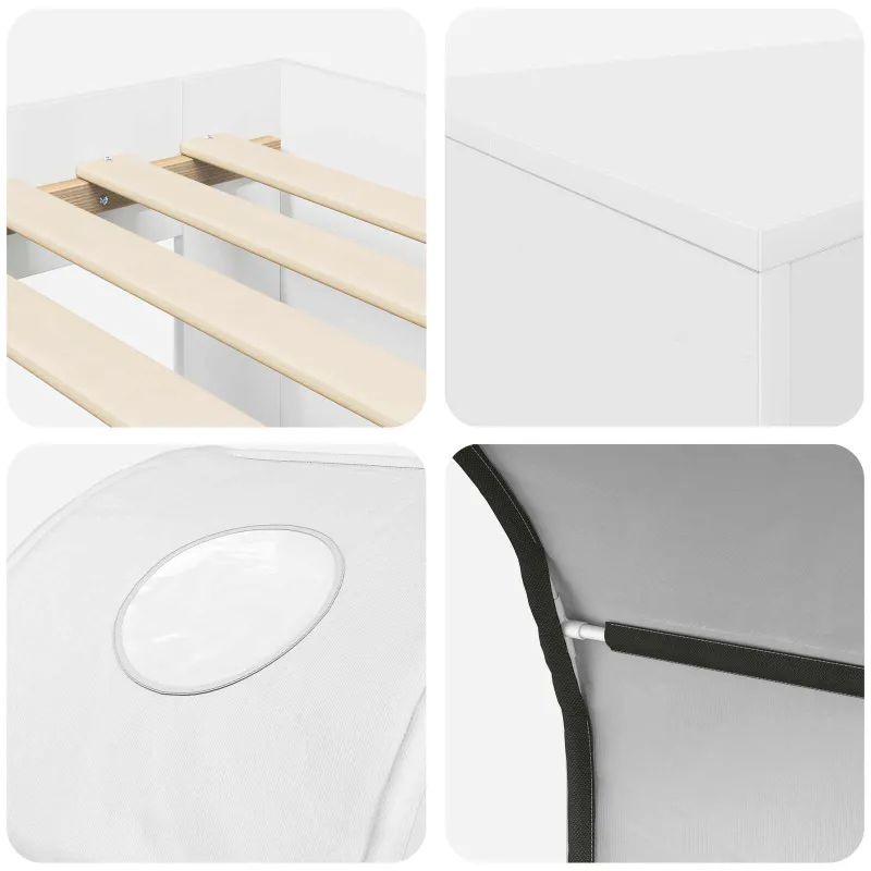 Lovos su Tuneliu 4 pcs Artisian ąžuolas ir balta