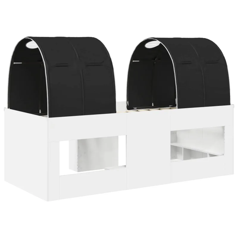 Lovos su Tuneliu 4 pcs Balta ir juoda Apdirbta mediena