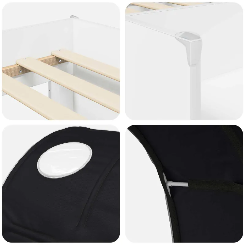 Lovos su Tuneliu 4 pcs Balta ir juoda Apdirbta mediena