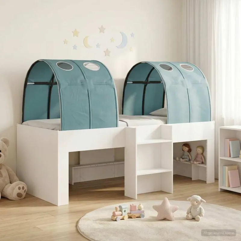 Lovos su Tuneliu 4 pcs Balta ir šviesiai mėlyna