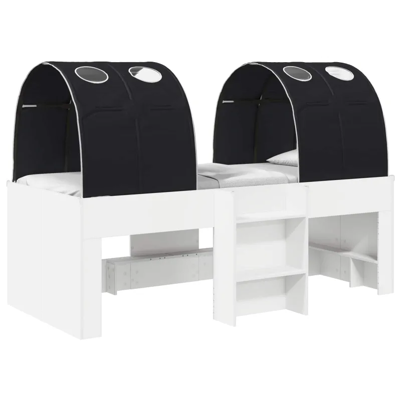 Lovos su Tuneliu 4 pcs Balta ir juoda Apdirbta mediena