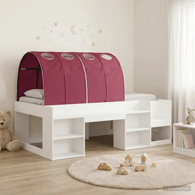 Lovos rėmas su tuneliu 3 pcs Balta ir raudona Dirbtinė mediena