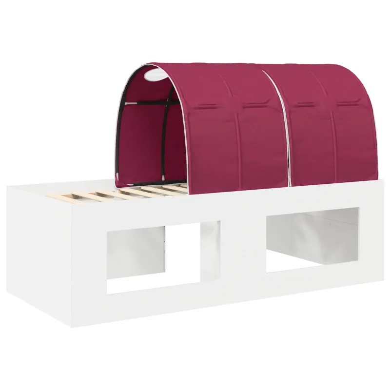 Lova su tuneliu 3 pcs Balta ir raudona Apdirbta mediena