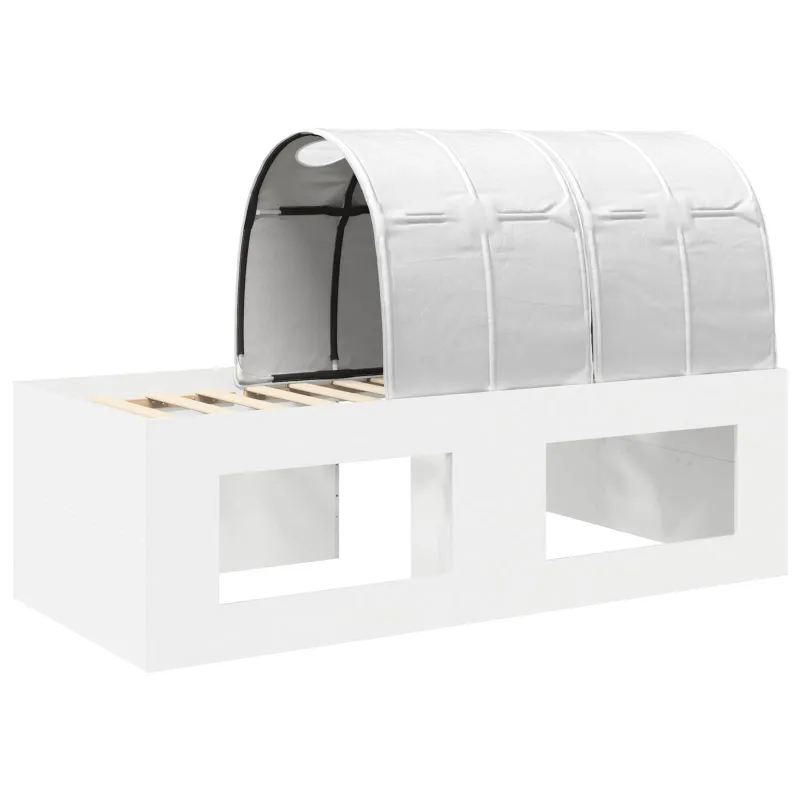 Lova su tuneliu su lentyna 3 pcs Balta Apdirbta mediena