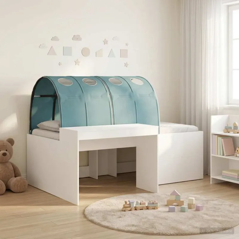 Lovos su Tuneliu 4 pcs Balta ir šviesiai mėlyna