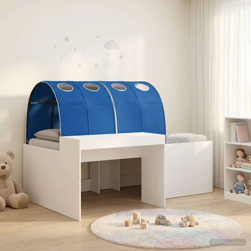Lovos su Tuneliu 4 pcs Balta ir mėlyna Apdirbta mediena