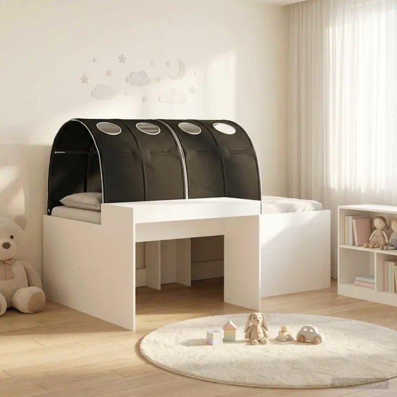 Lovos su Tuneliu 4 pcs Balta ir juoda Apdirbta mediena
