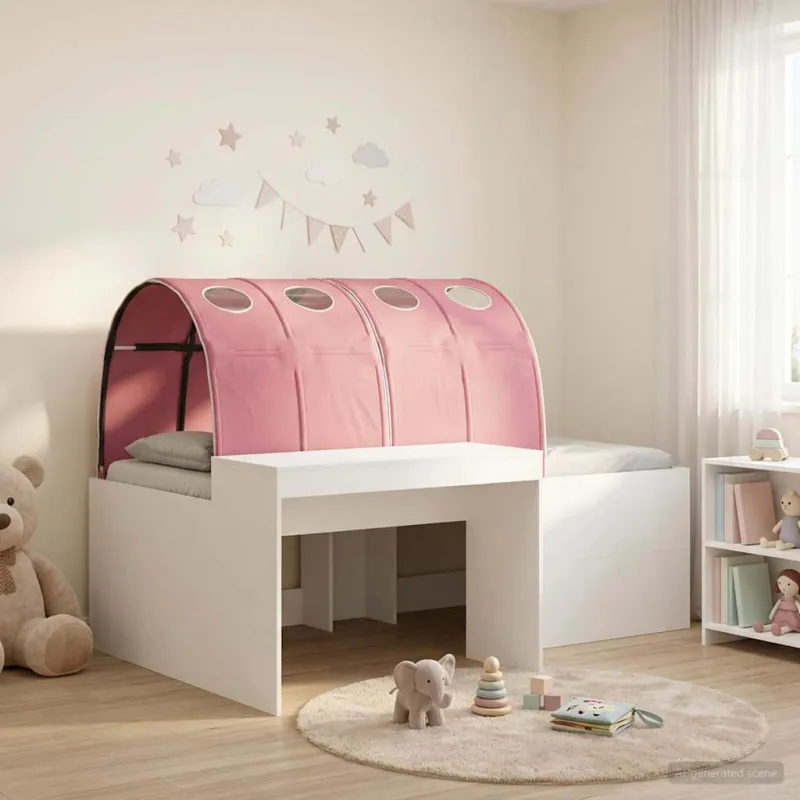 Lovą su tuneliu 4 pcs Artisian ąžuolas ir rožinė